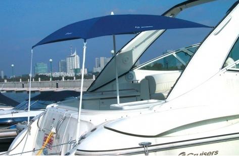 Slnečník modrý na motorové a nafukovacie člny, plachetnice