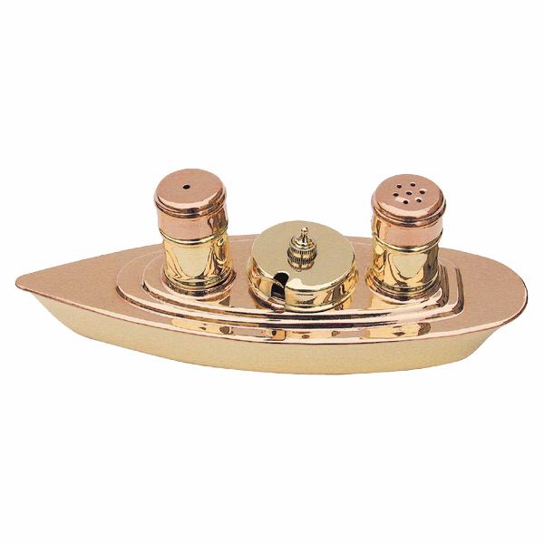 Soľnička a korenička v tvare parníka - 20 cm