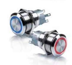 Tlakové tlačidlo typ klaksón s LED indikátorom - červený