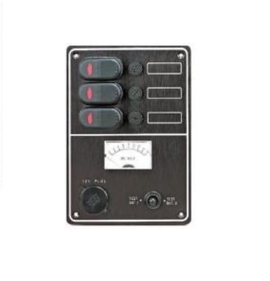 Vodotesný ovládací panel s 3 spínačmi a voltmetrom