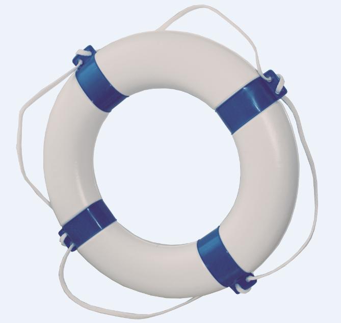 Záchranné koleso 57 x 34 cm - bielo-modré