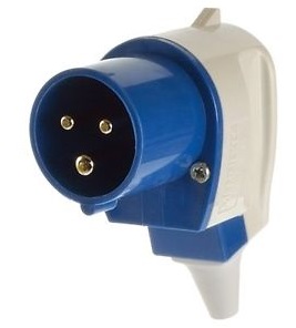 Uhlový konektor pre montáž na pobrežný napájací kábel 230 V, 16A, 3-pólová