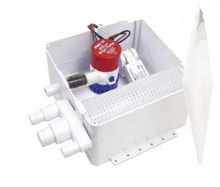 Zberná nádrž na odpadovú vodu + 24 V pumpa + plav. spínač