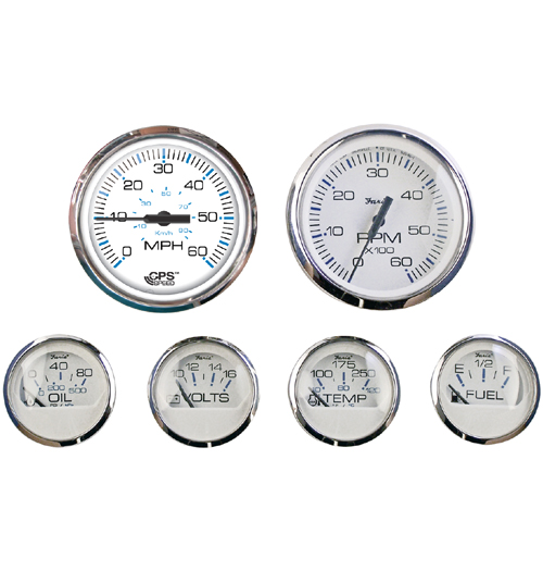 FARIA sada GPS prístrojov - biely číselník v niro ráme