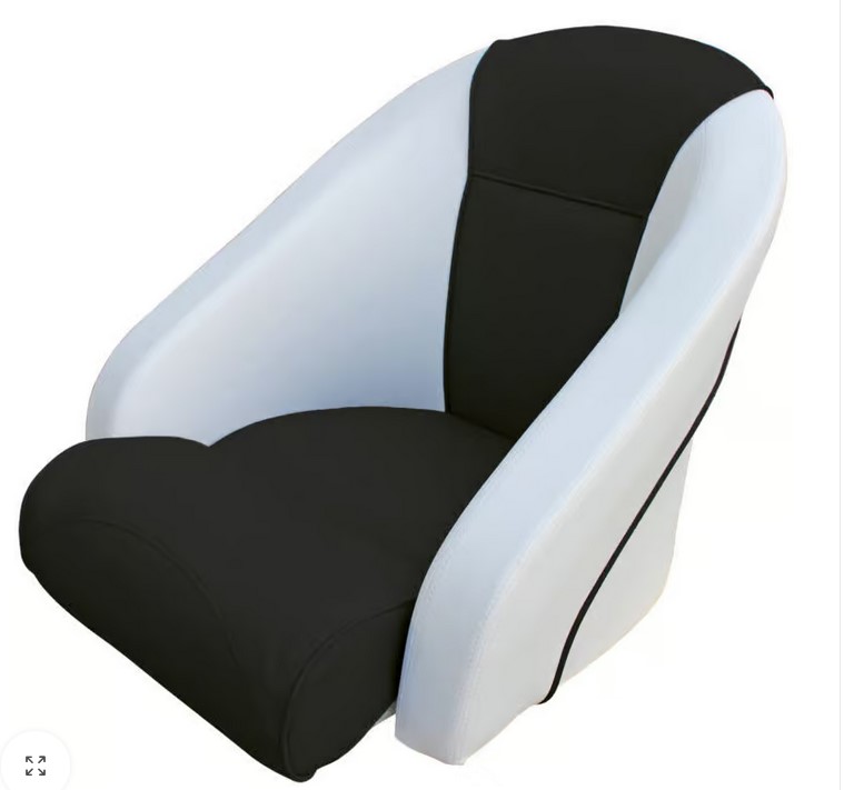 Kapitánske kreslo vyklápacie - bielo-čierne